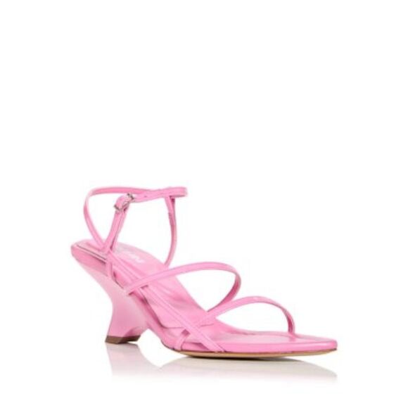 GIA BORGHINI Shoes - GIA BORGHINI Womens Pink Strappy Padded Gia Pointed Toe Leather Heeled Sandal 40